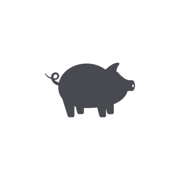 Graue Silhouette einer Kuh, die gefressen wird, vor monochromatischem Hintergrund.