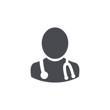 Ärztliche Silhouette mit Stethoskop, Symbol für medizinische Berufe und Gesundheitsversorgung.