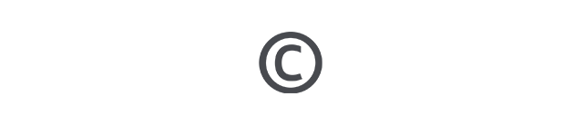 Grafik eines Copyright-Symbols in einem kreisförmigen Rahmen.